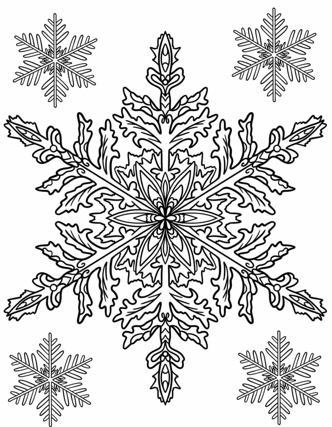 Printable Free Snowflake Mandala Coloring Page Mandalas