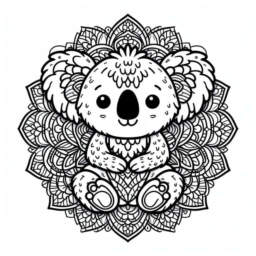 Printable Koala Mandala Coloring Page Mandalas