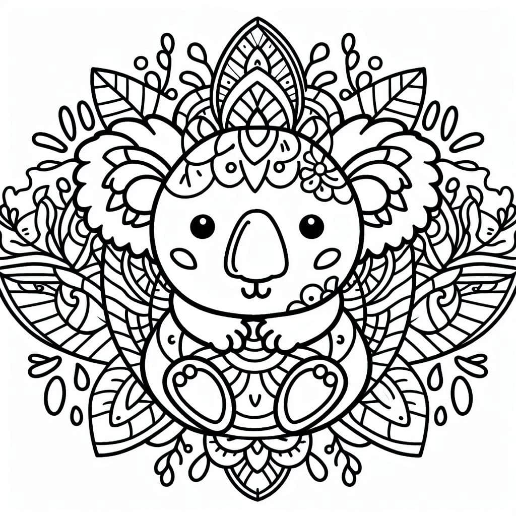 Printable Koala Mandala Free Coloring Page Mandalas