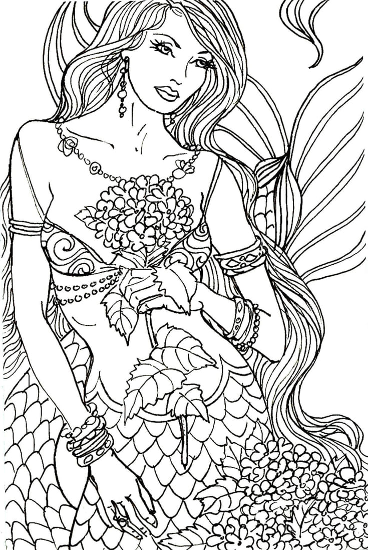 Printable Mermaid Mandala Coloring Page Mandalas
