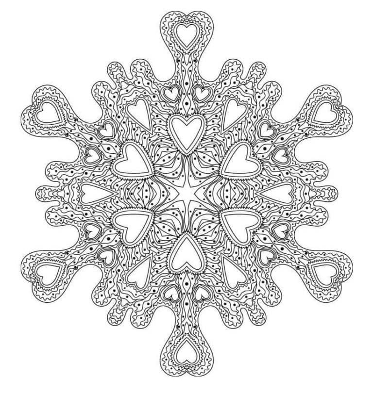 Printable Snowflake Mandala Coloring Page Mandalas