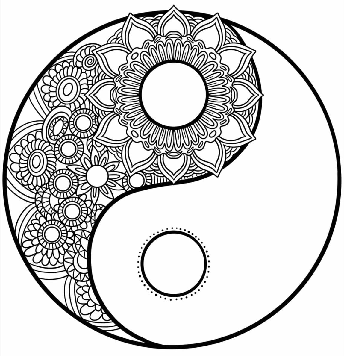 Yin Yang Mandala Coloring Pages Mandalas