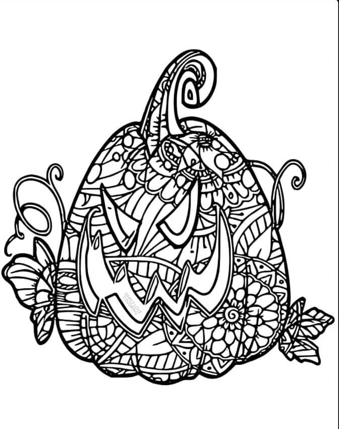 Pumpkin Mandala Free Coloring Page Mandalas