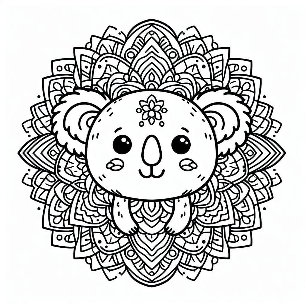 Simple Koala Mandala Coloring Page Mandalas