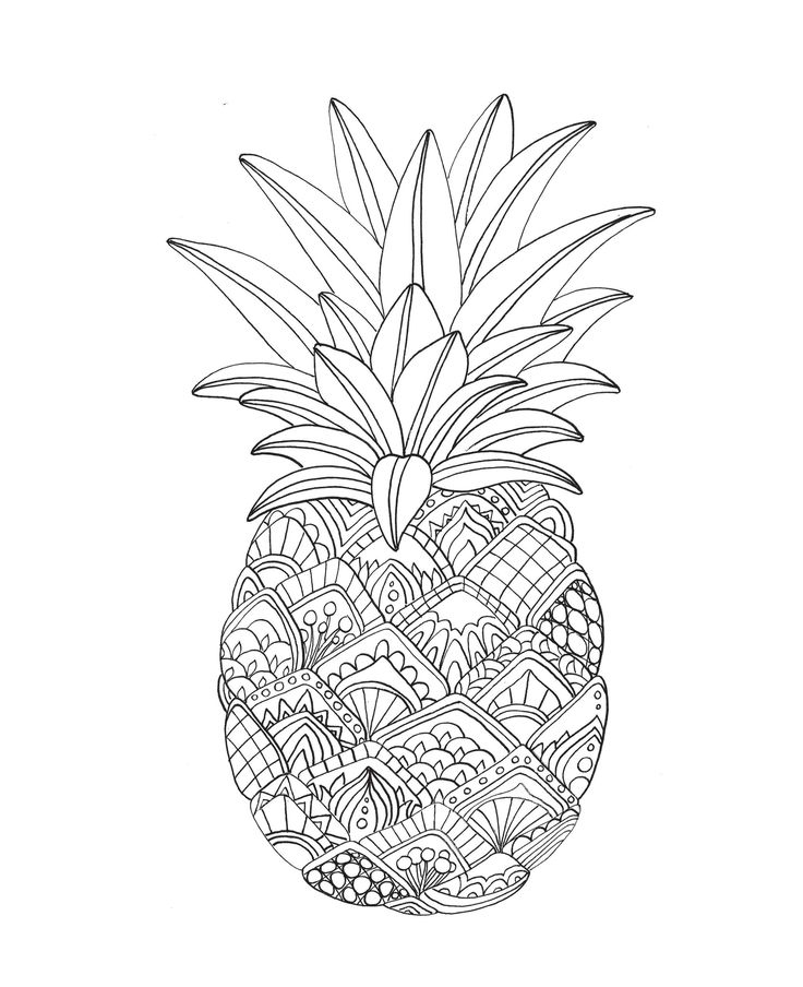 Simple Pineapple Mandala Coloring Page Mandalas Simple Pineapple Mandala Coloring Page Mandalas