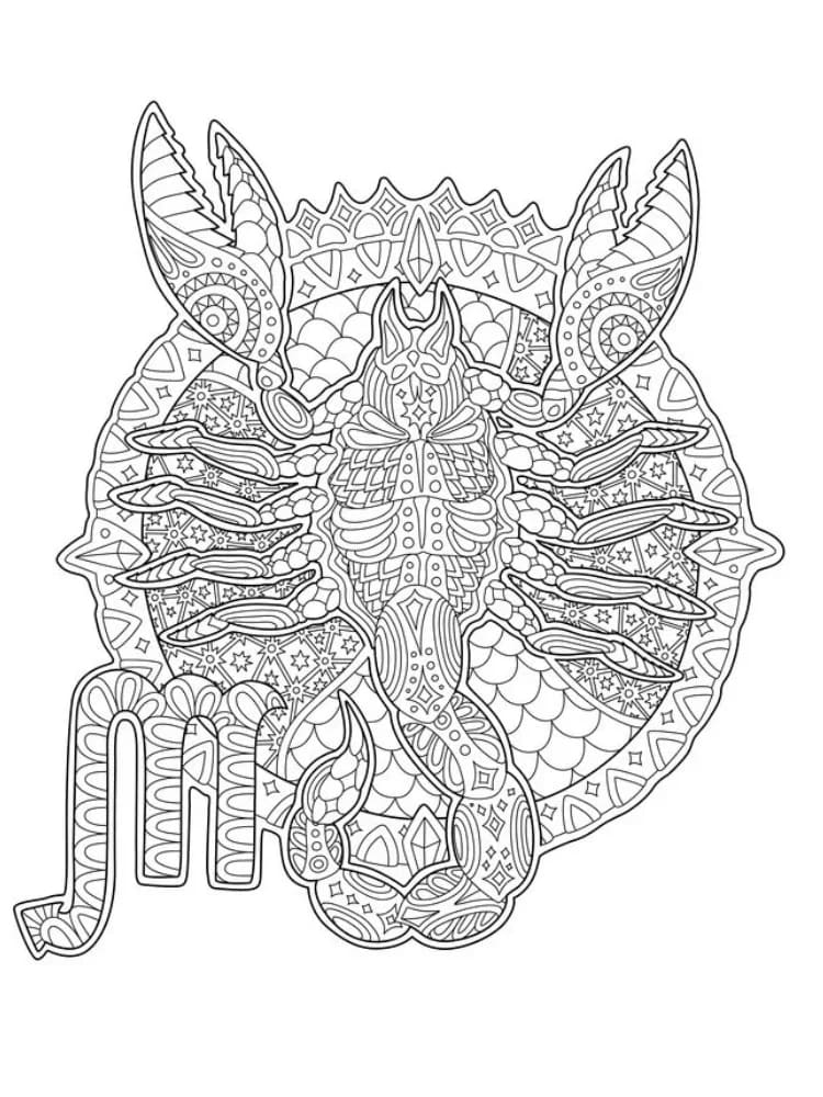 Simple Scorpion Mandala Coloring Page Mandalas