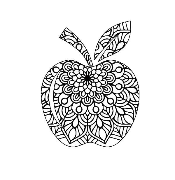 Special Apple Mandala Coloring Page Mandalas