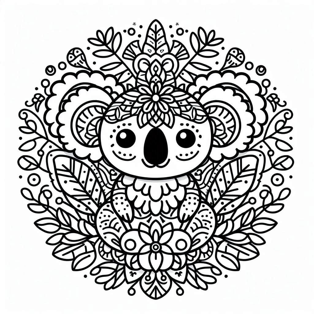 Special Koala Mandala Coloring Page Mandalas