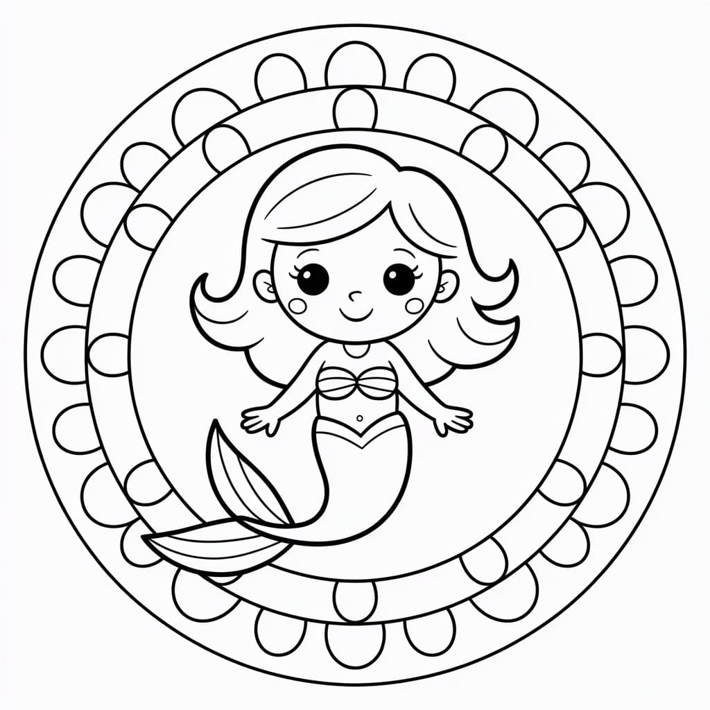 Special Mermaid Mandala Coloring Page Mandalas