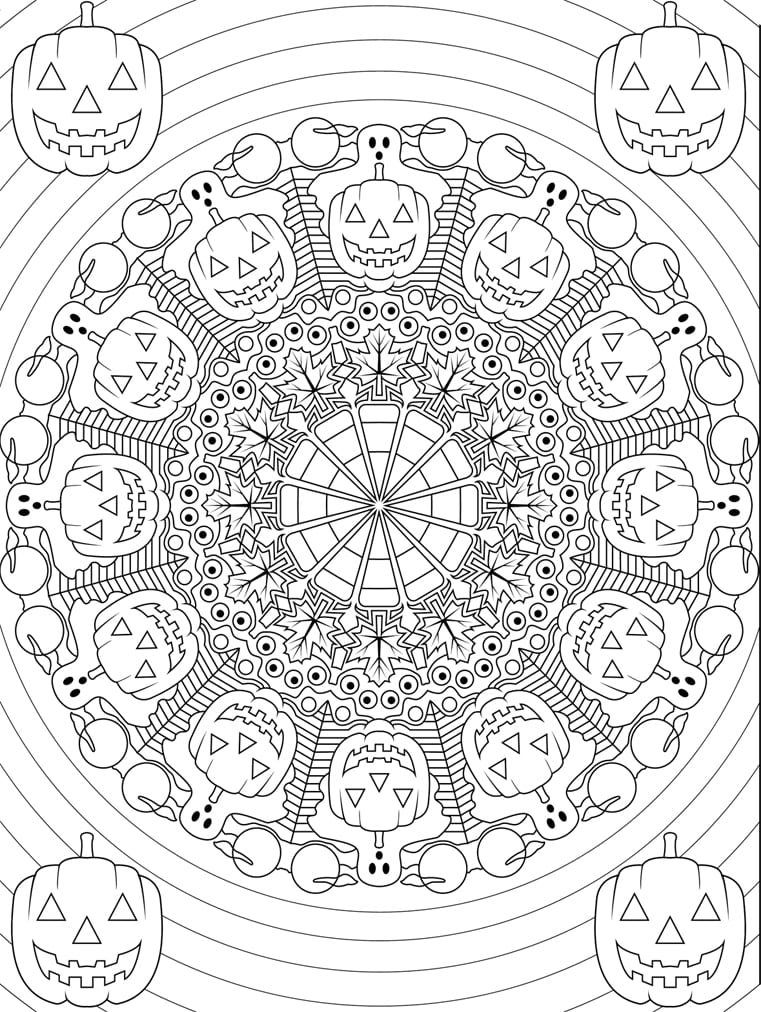 Special Pumpkin Mandala Coloring Page Mandalas