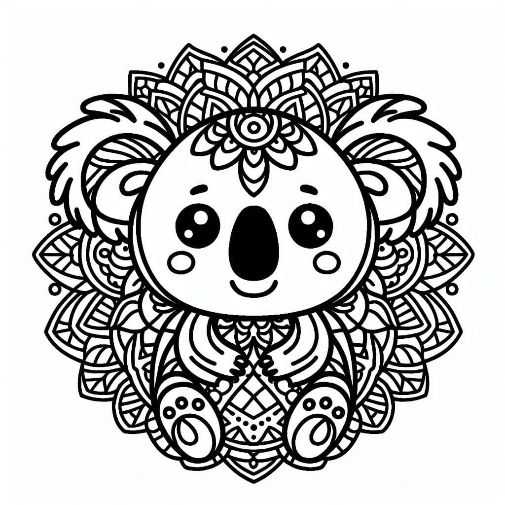 Very Nice Koala Mandala Coloring Page Mandalas