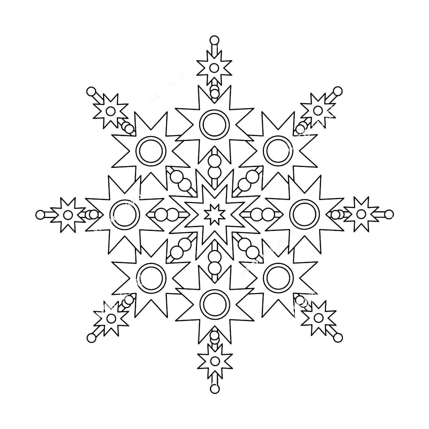 Very Nice Snowflake Mandala Coloring Page Mandalas