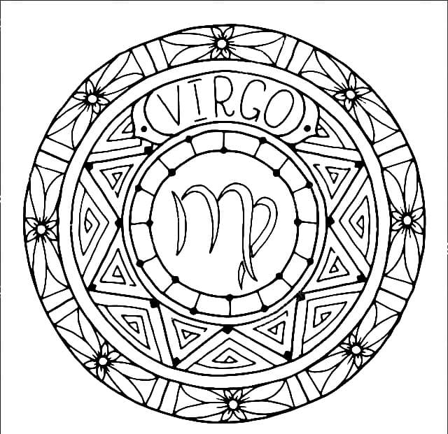 Virgo Zodiac Mandala Coloring Page Mandalas