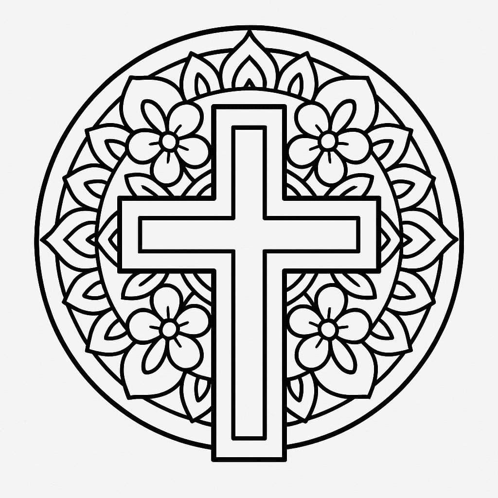 Art Cross Mandala Coloring Page Mandalas