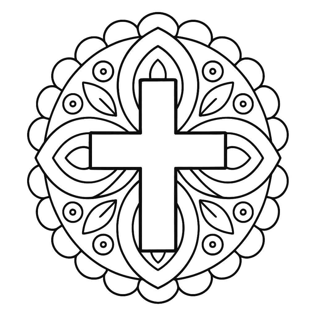 Awesome Cross Mandala Coloring Page Mandalas