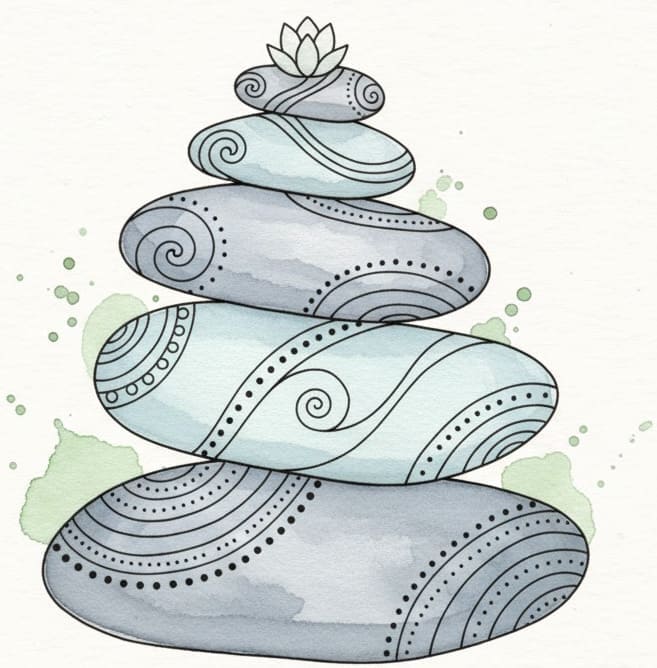 Balanced Stone Cairn Zen Mandala Template Mandalas