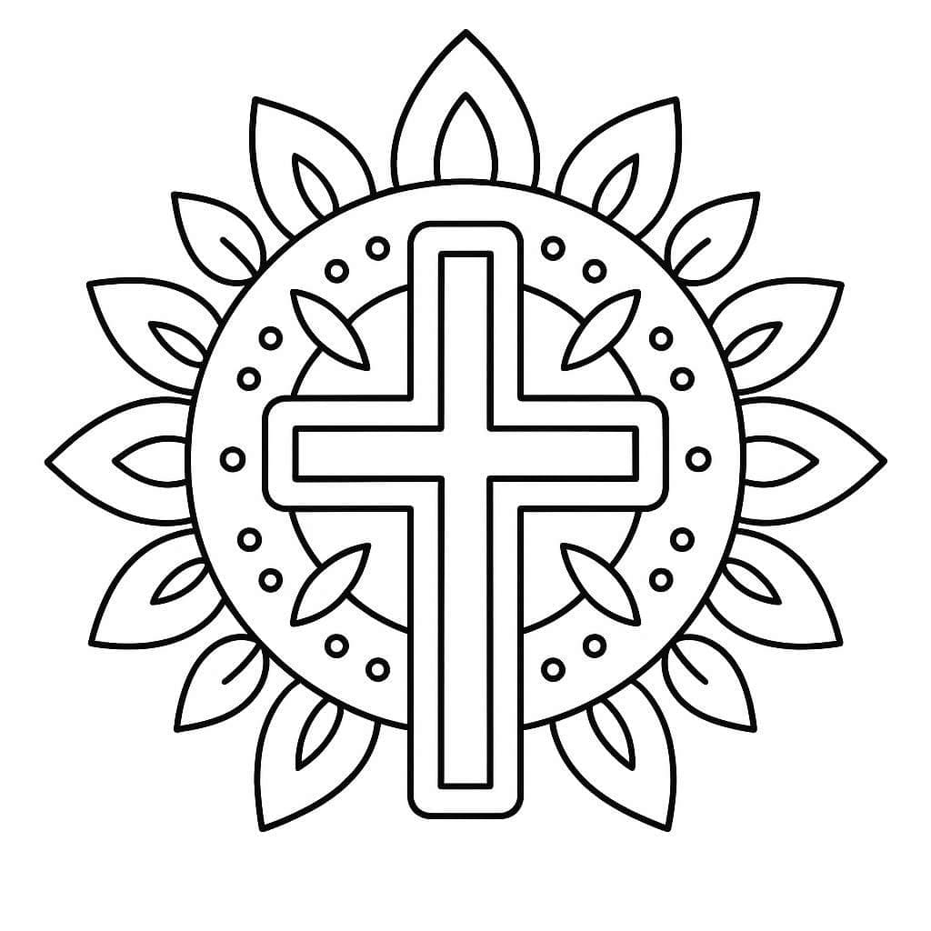 Basic Cross Mandala Coloring Page Mandalas