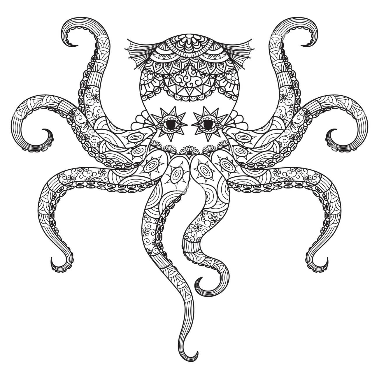 Beauty Octopus Mandala Coloring Page Mandalas