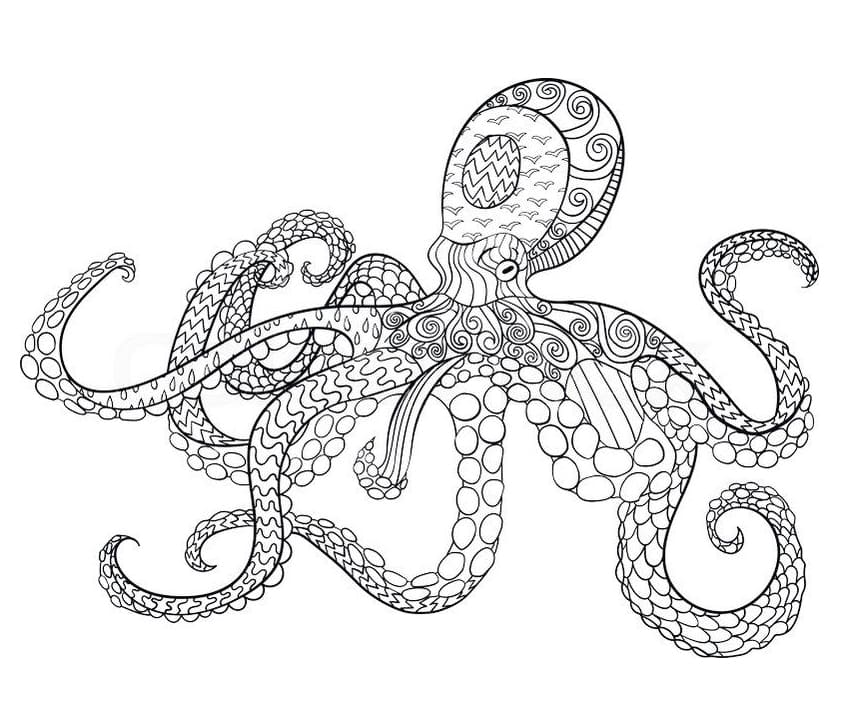Big Octopus Mandala Coloring Page Mandalas