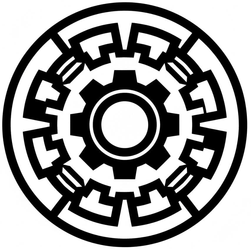 Bold Mechanical Gear Abstract Mandala Template Mandalas