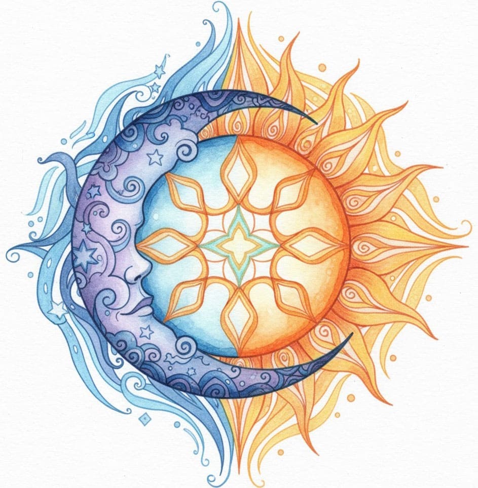 Celestial Sun Moon Zen Mandala Template Mandalas