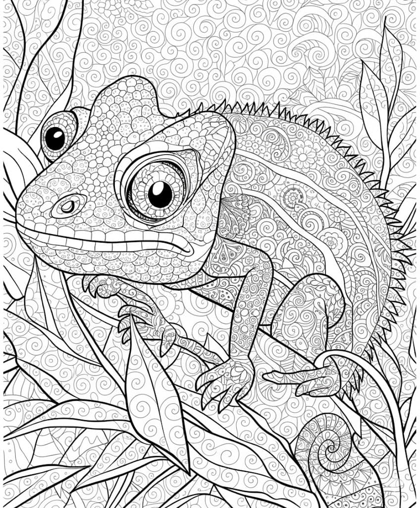 Chameleon Mandala Coloring Page Mandalas