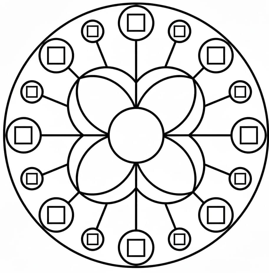 Circle and Square Rose Window Mandala Template Mandalas