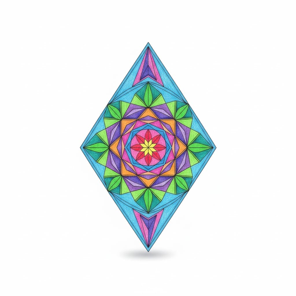Colorful Rhombus Diamond Geometric Mandala Sacred Geometry Mandala Template Mandalas