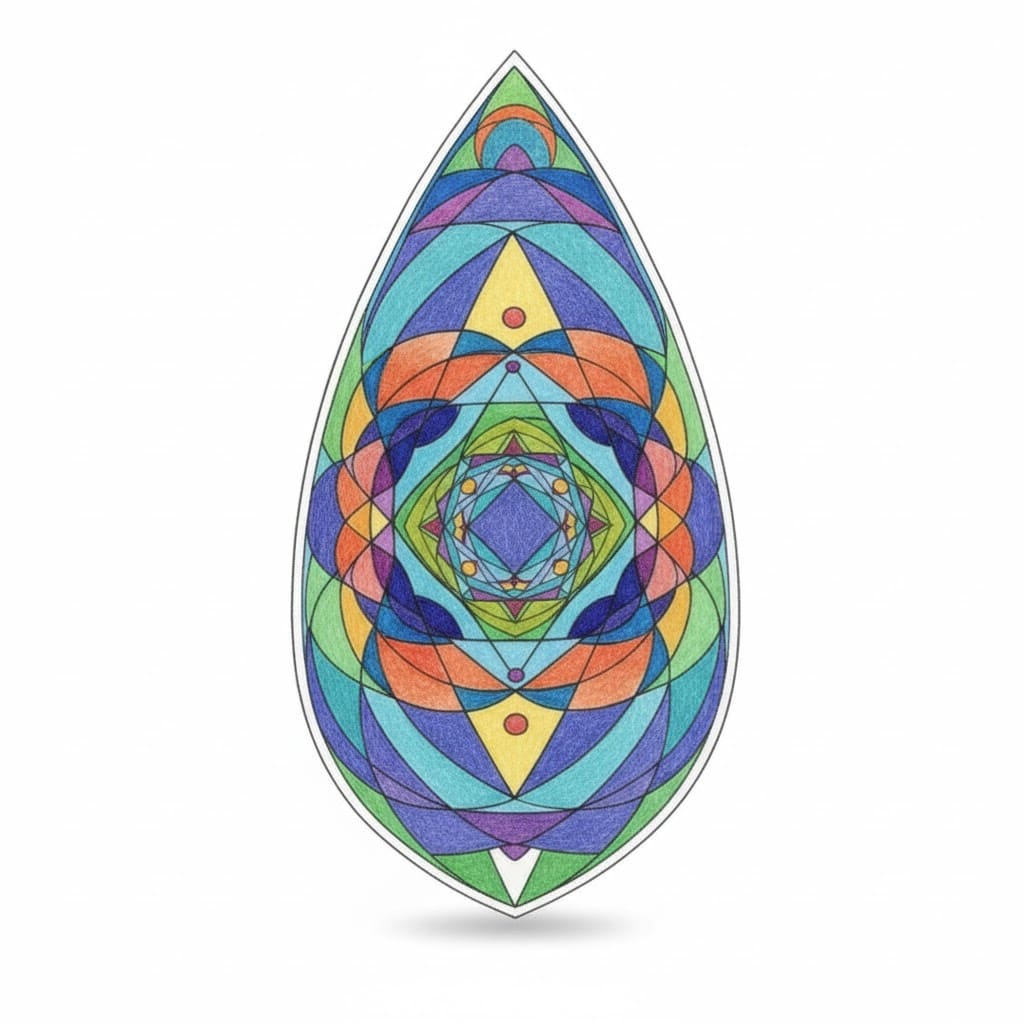 Colorful Teardrop Vesica Piscis Mandala Sacred Geometry Mandala Template Mandalas