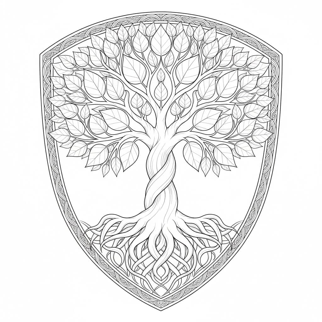 Complex Intertwined Tree Of Life Mandala Coloring Page Mandalas