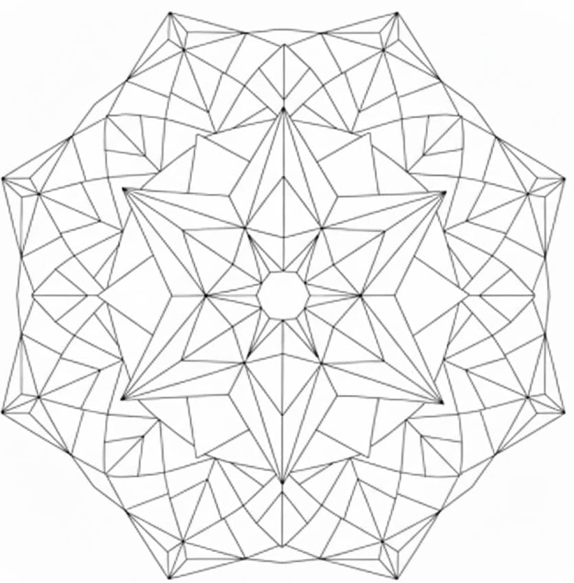 Complex Star Geometric Line Art Mandala Template Mandalas