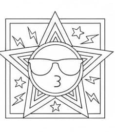 Cool Emoji Star Mandala Coloring Page Mandalas