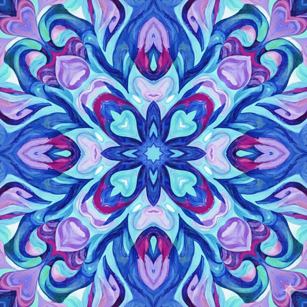 Cool Tone Watercolor Abstract Mandala Template Mandalas