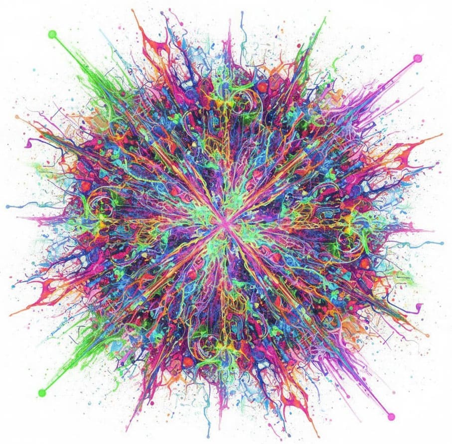 Cosmic Splatter Explosion Psychedelic Mandala Template Mandalas