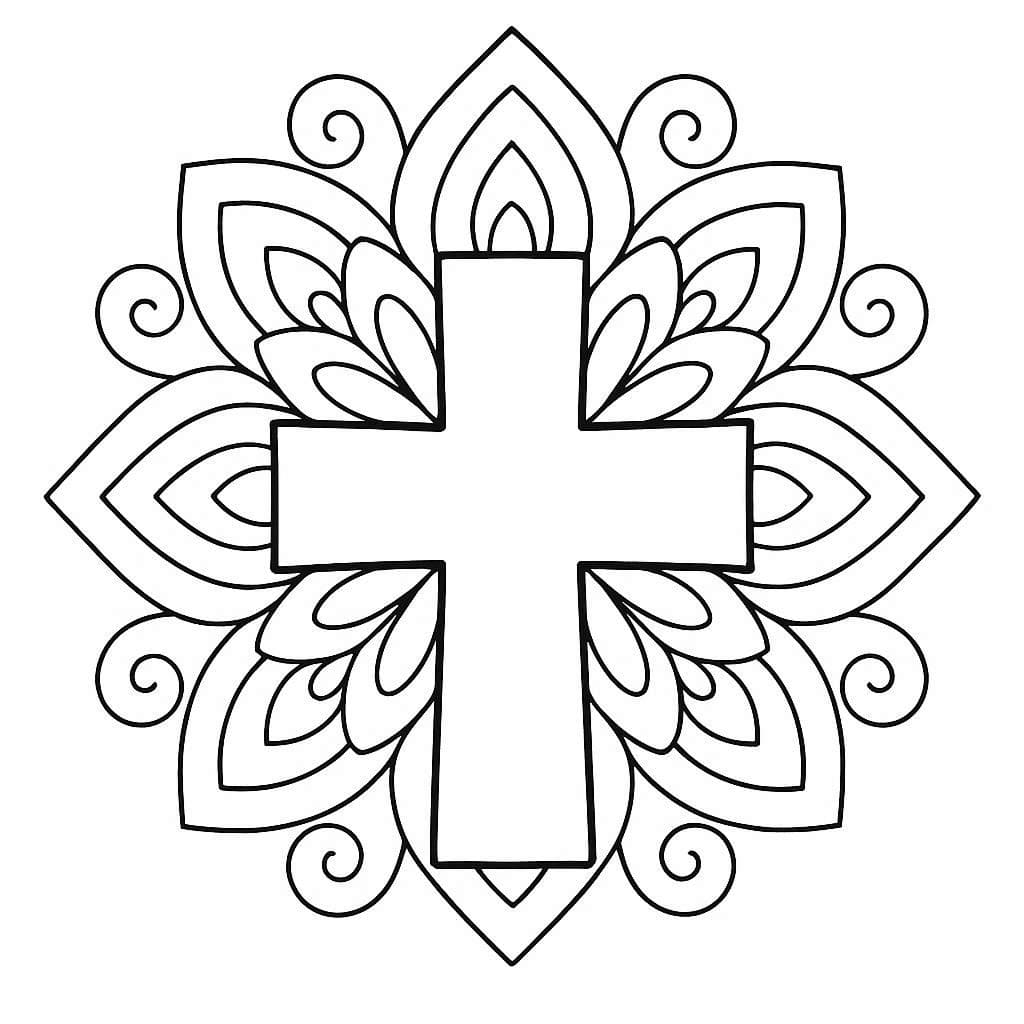 Cross Mandala Coloring Pages Mandalas