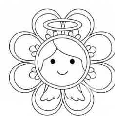 Cute Angel Flower Mandala Coloring Page Mandalas