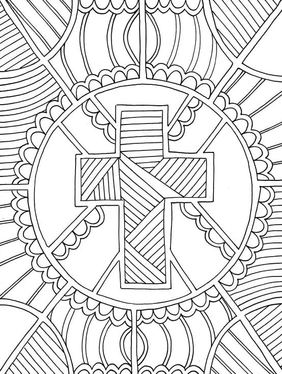 Cute Cross Mandala Coloring Page Mandalas