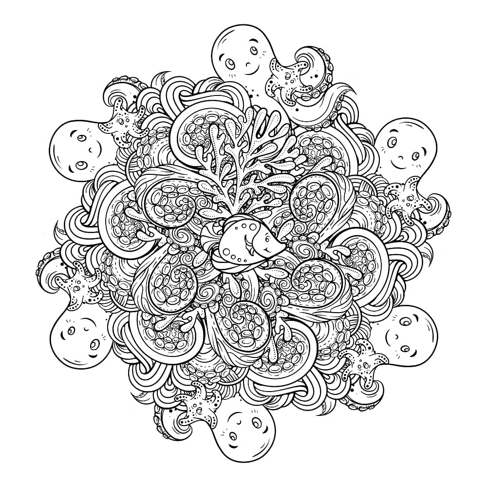 Cute Octopus Mandala Coloring Page Mandalas