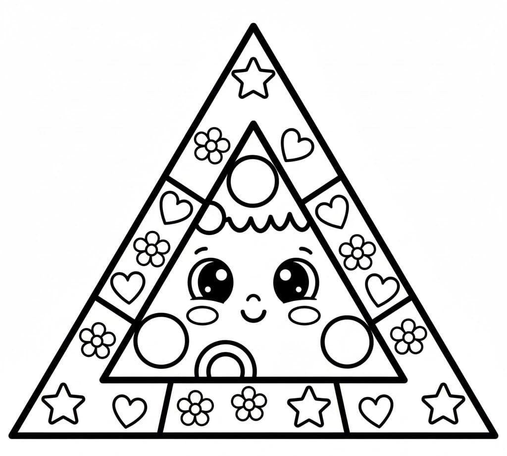 Cute Triangle Mandala Coloring Page Mandalas