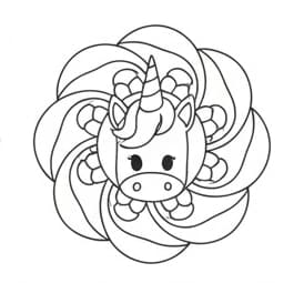 Cute Unicorn Swirl Mandala Coloring Page Mandalas