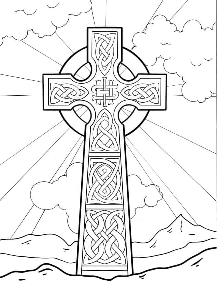 Drawing Cross Mandala Coloring Page Mandalas