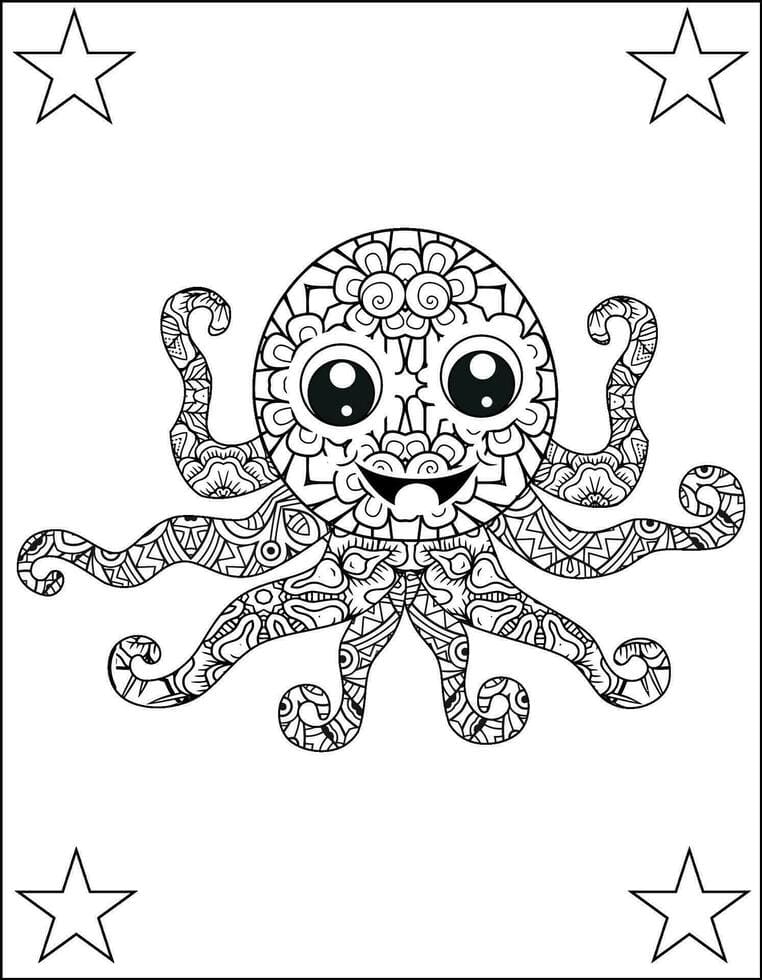 Drawing Octopus Mandala Coloring Page Mandalas