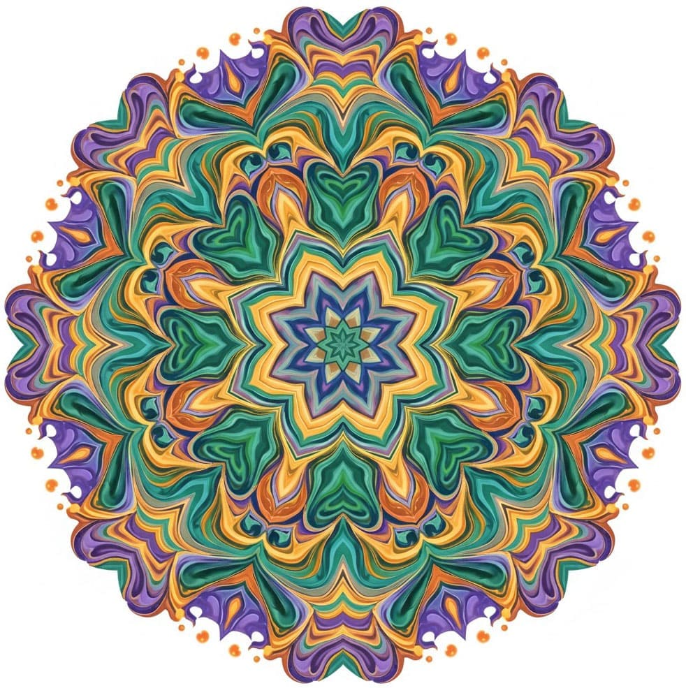 Earthy Fluid Swirl Psychedelic Mandala Template Mandalas