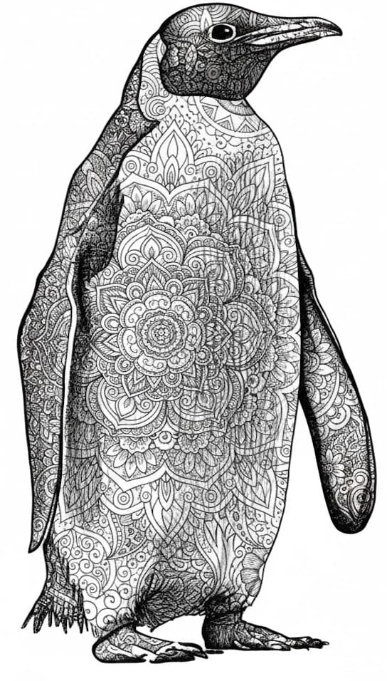 Emperor Penguin Mandala Coloring Page Mandalas