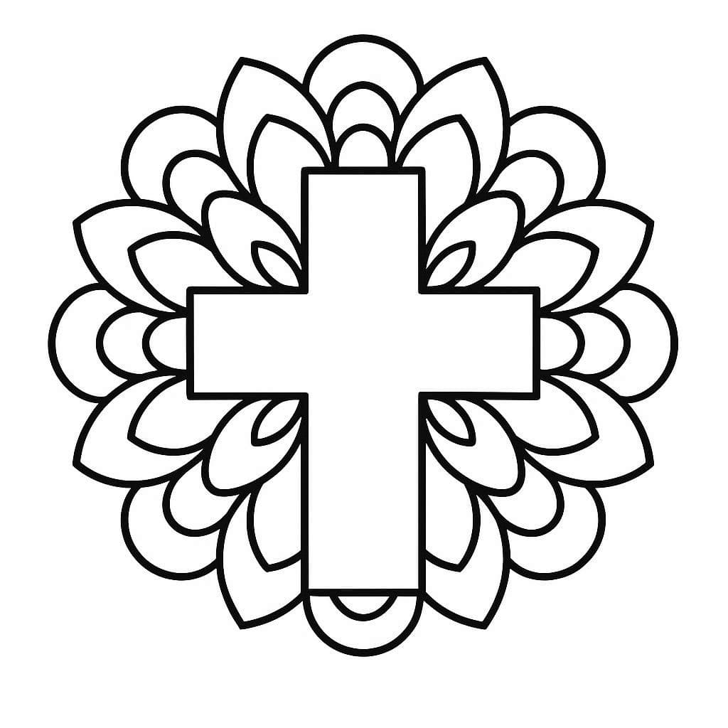 Fantasy Cross Mandala Coloring Page Mandalas