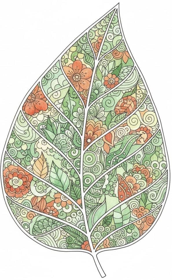 Floral Pattern Leaf Zen Mandala Template Mandalas