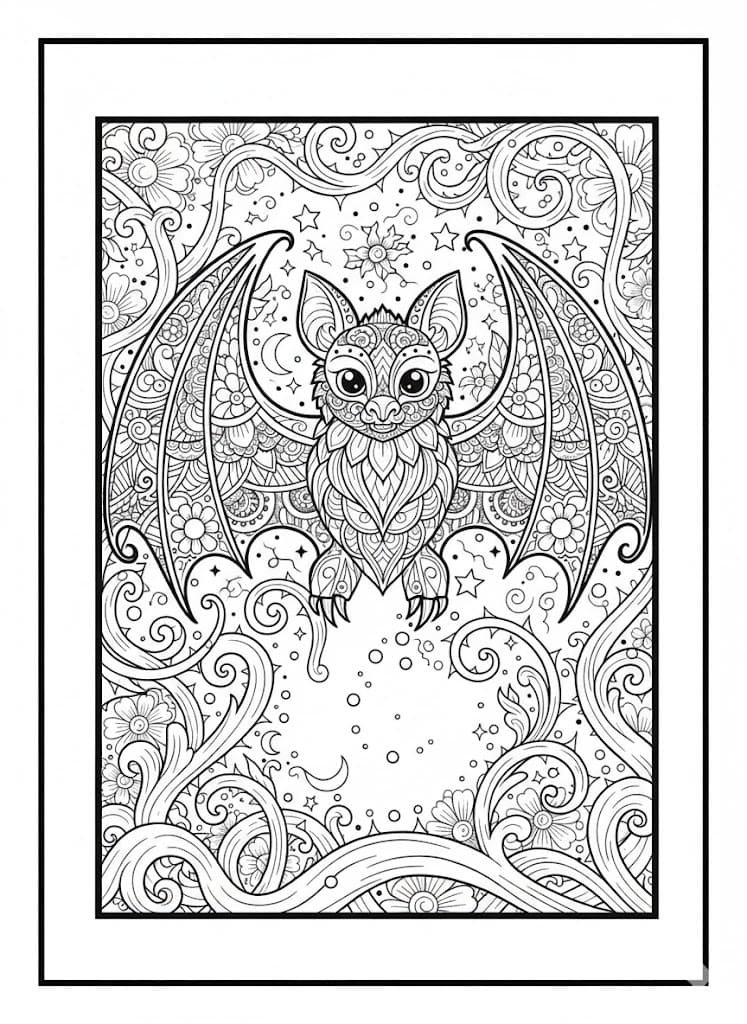 Bat Mandala Coloring Pages Mandalas