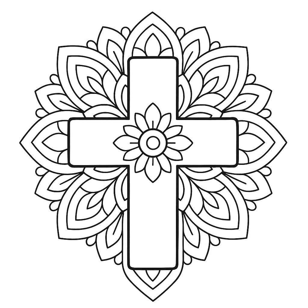 Free Cross Mandala Coloring Page Mandalas