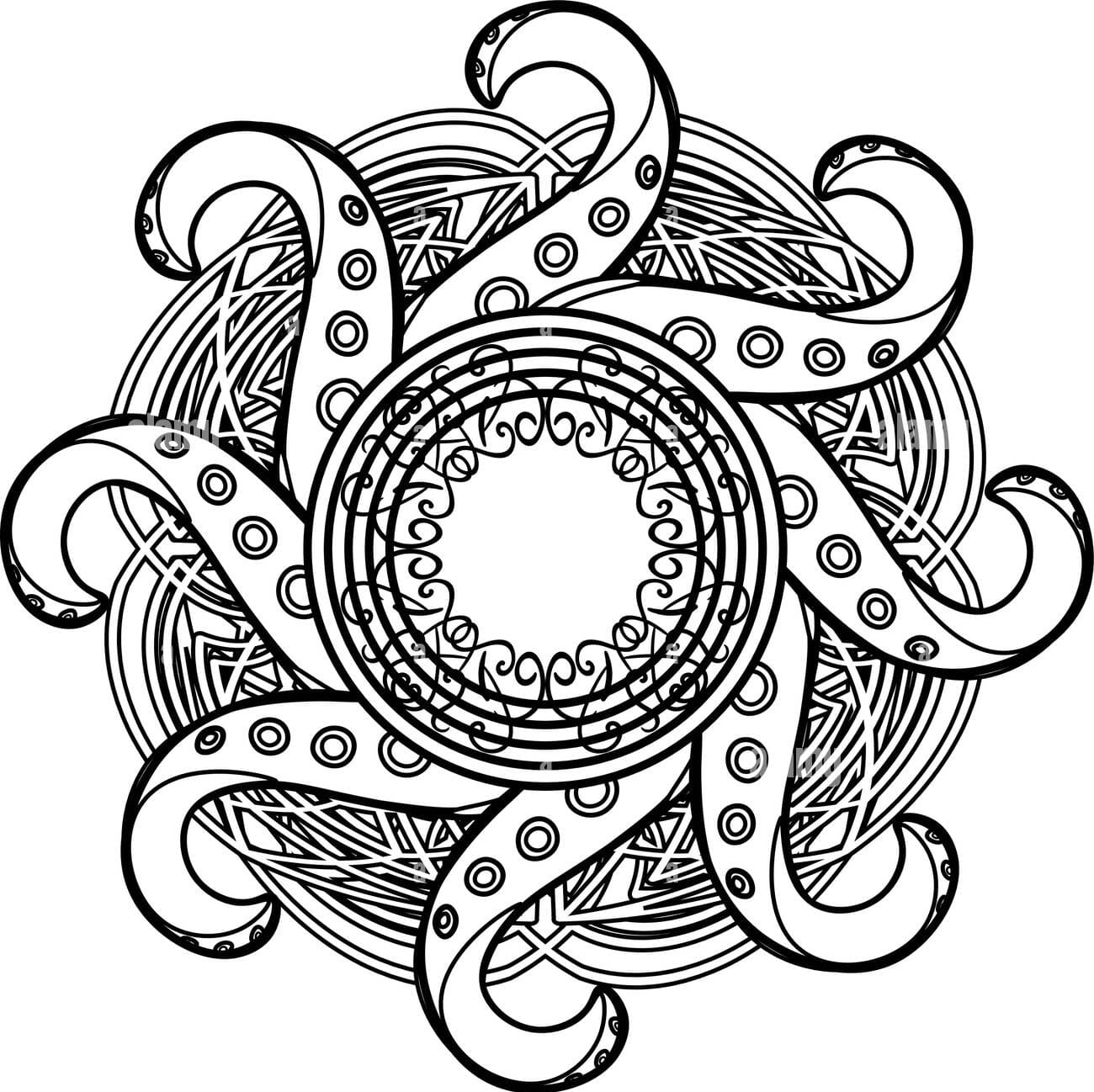 Free Picture Octopus Mandala Coloring Page Mandalas
