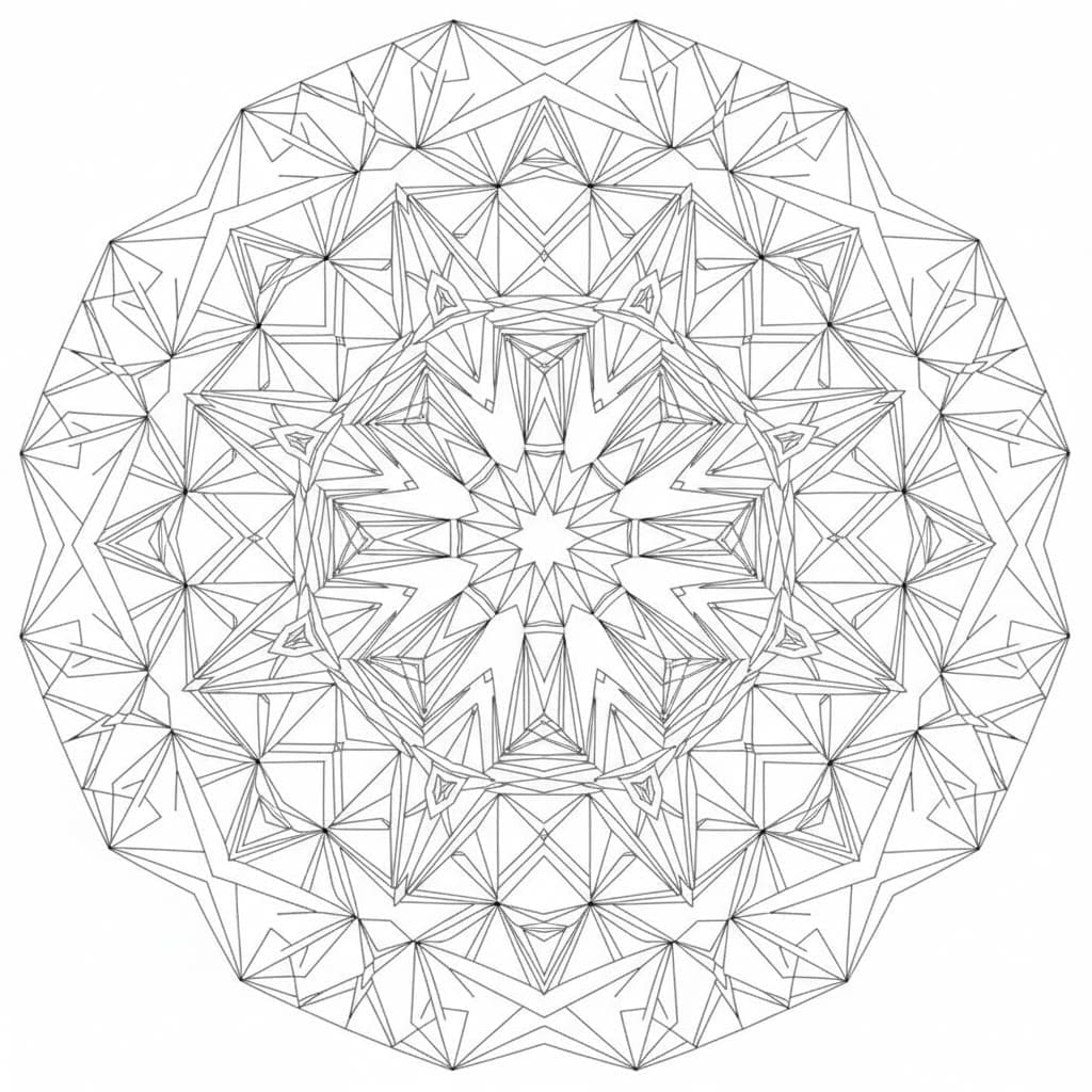 Geometric Crystal Star Abstract Mandala Template Mandalas